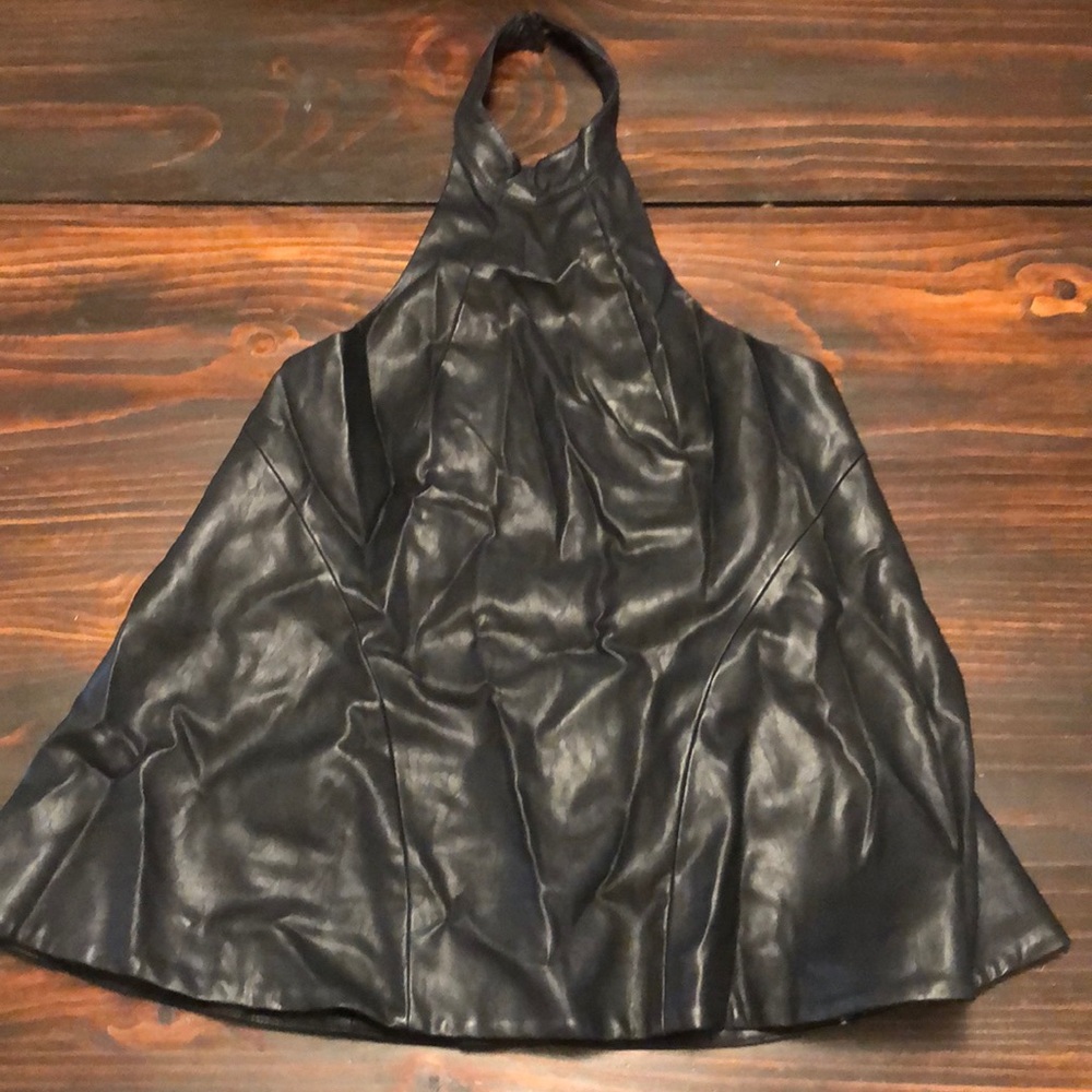 Leather halter top